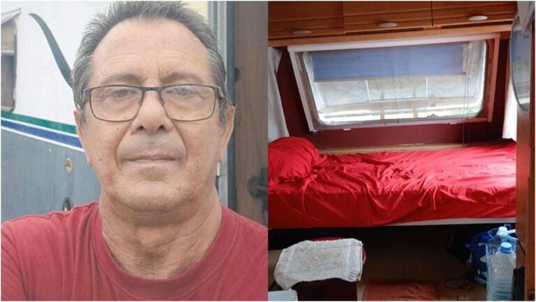 Ad Arona, Tenerife, Walter Fabián Espósito vive in camper con 4 euro al giorno e attende un sussidio