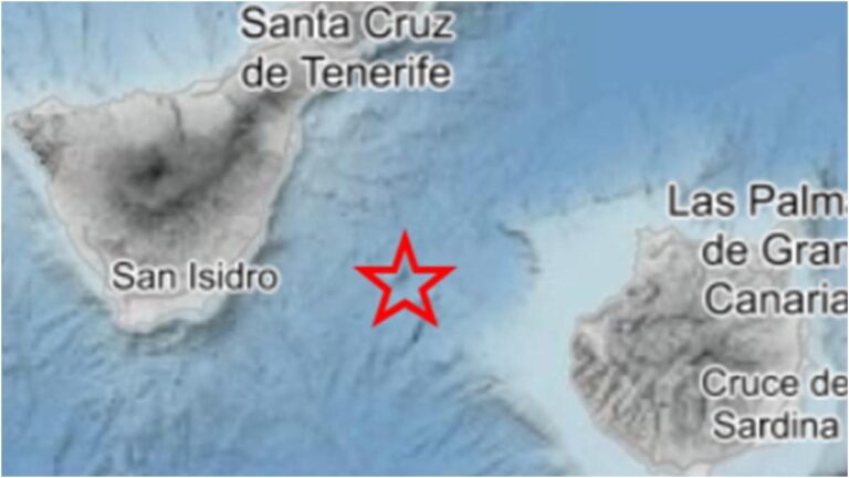 L'IGN conferma un terremoto di magnitudo 2,5 tra Tenerife e Gran Canaria a 10 km di profondità