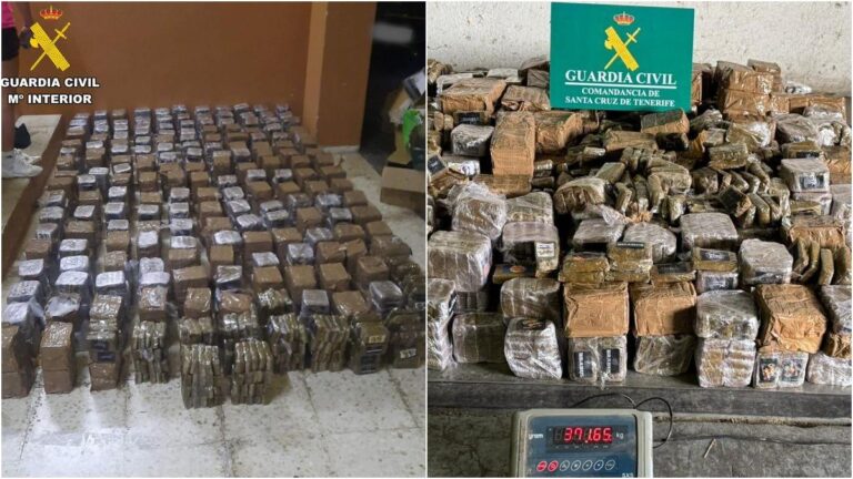 A Tenerife la Guardia Civil ferma un furgone con 375 kg di hashish e arresta due persone