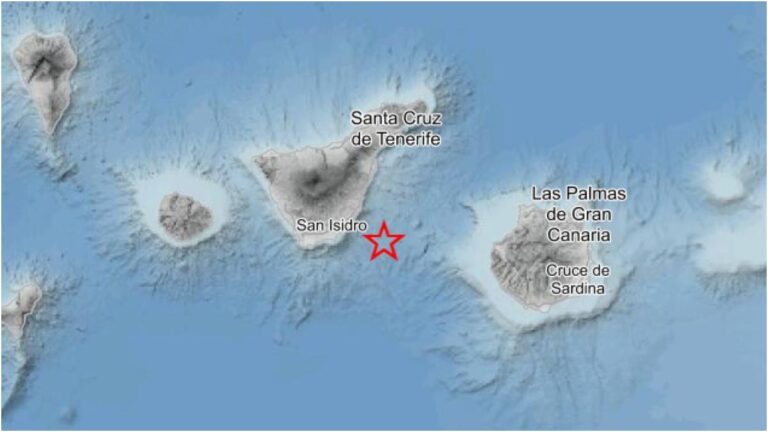 Terremoto di magnitudo 3,2 tra Tenerife e Gran Canaria registrato dall'IGN nel vulcano de Enmedio